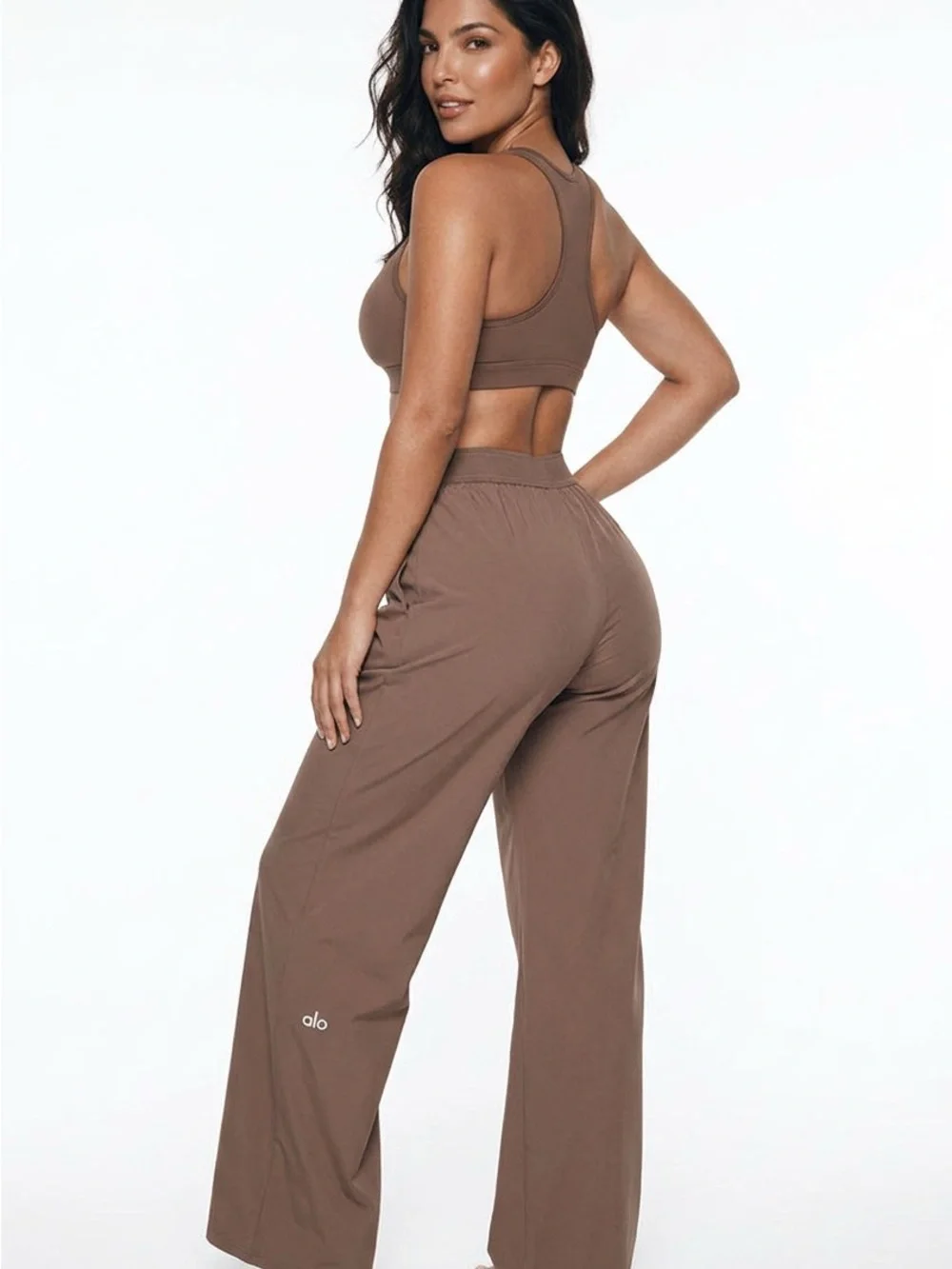 ALO Yoga Women's Wide Leg Lounge Pants - Tan Color
